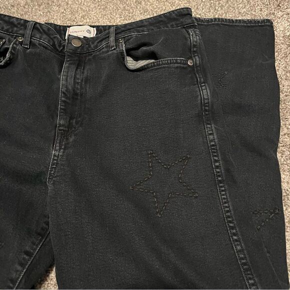 Anthropologie Sundry Stars Ultra High-Rise Straight Black Jeans - Picture 9 of 13